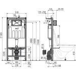 SET Унитаз подвесной WC Alca с инсталляцией Alcapast Sadromodul AM101/1120 + клавиша M70/M71